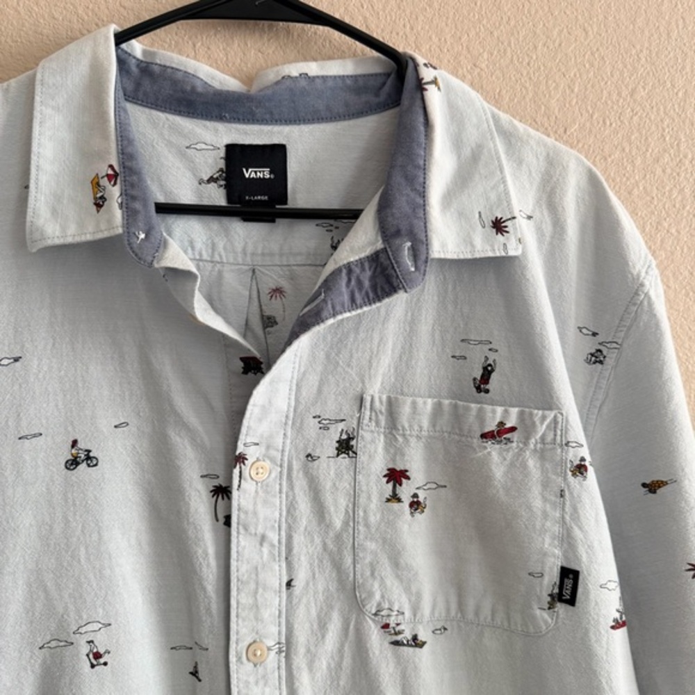 Vans Classic Fit Button Down Shirt Coastal Scenes